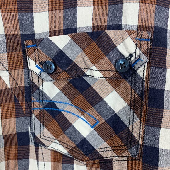 PROJEK RAW long sleeve cotton plaid shirt size medium - Picture 7 of 16